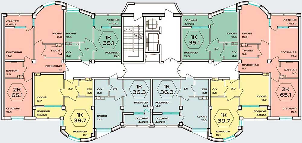 План типового этажа ЖК Барселона